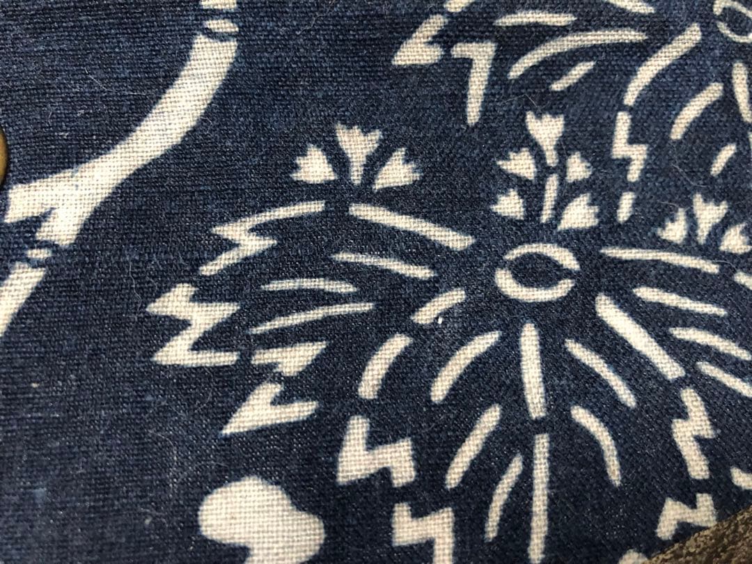 一閑張り　一閑張りバック　藍染　蔓蔦　兎の船頭さん　昔話　古布