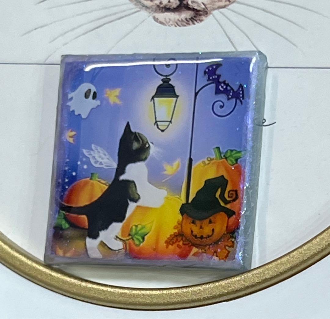 感謝価格(ㅅ´꒳` )ハロウィンはちわれ猫ちゃん レジンヘアゴム