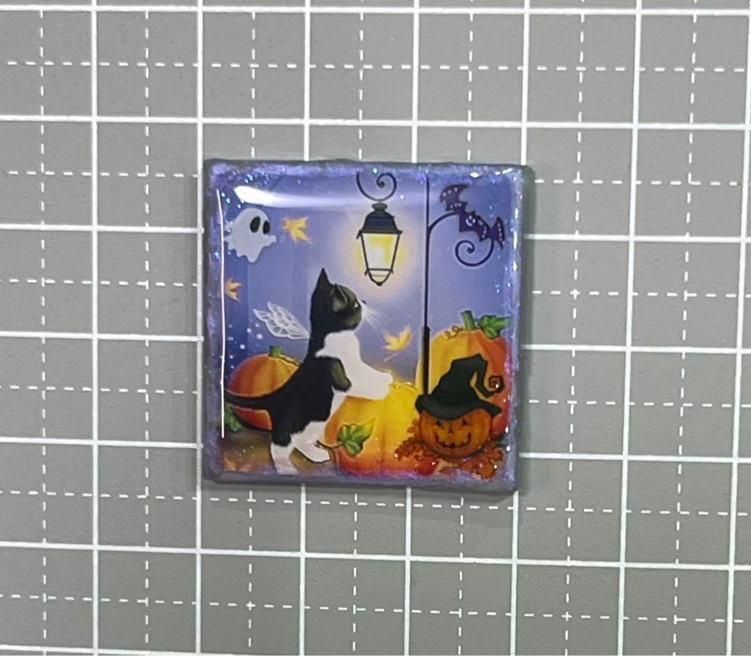 感謝価格(ㅅ´꒳` )ハロウィンはちわれ猫ちゃん レジンヘアゴム