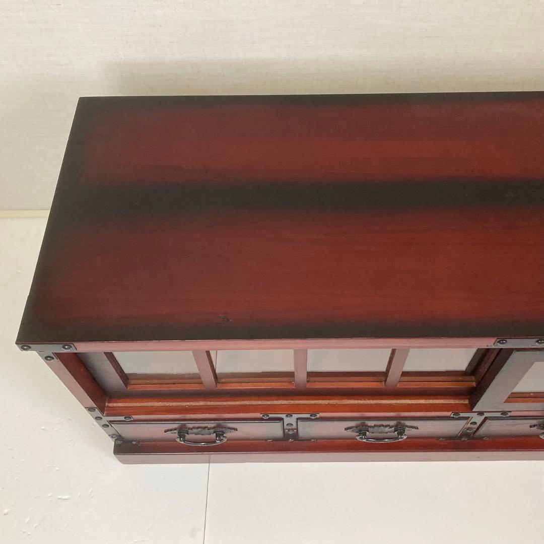 ローボード チェスト 引き出し テレビ台 飾り棚 箪笥 収納 木製 民芸調