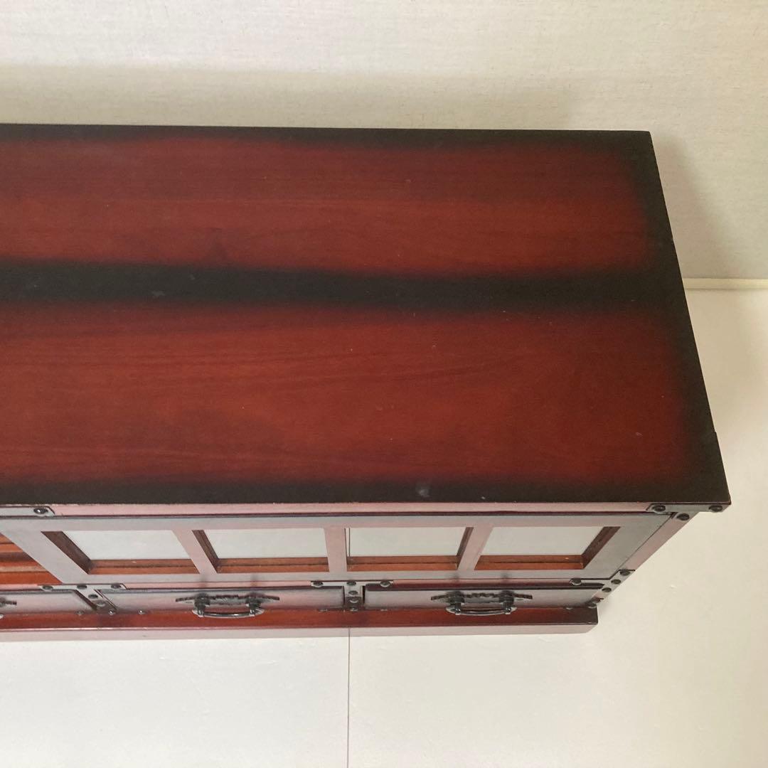 ローボード チェスト 引き出し テレビ台 飾り棚 箪笥 収納 木製 民芸調