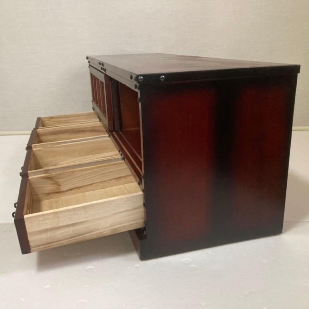 ローボード チェスト 引き出し テレビ台 飾り棚 箪笥 収納 木製 民芸調