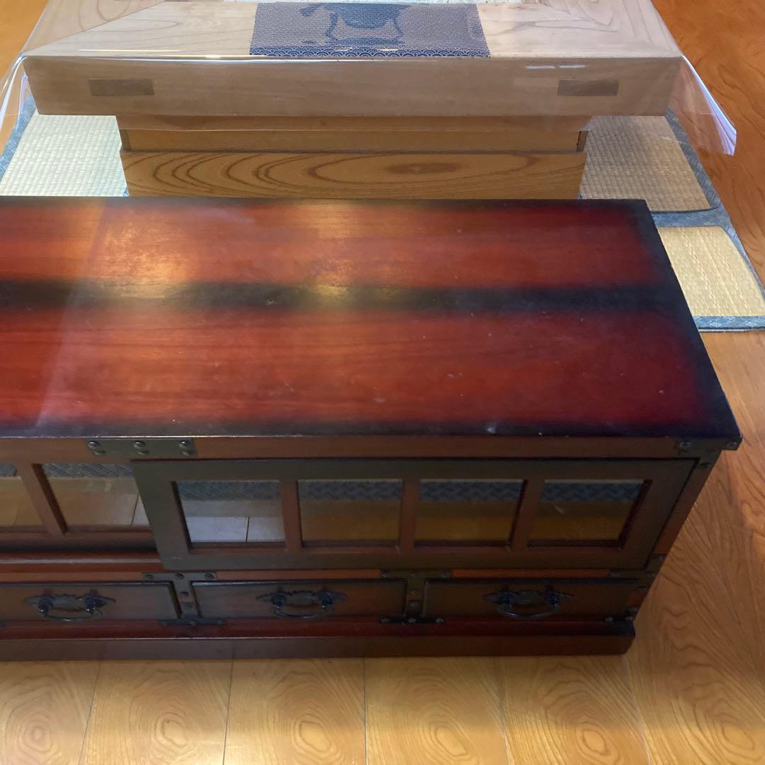 ローボード チェスト 引き出し テレビ台 飾り棚 箪笥 収納 木製 民芸調