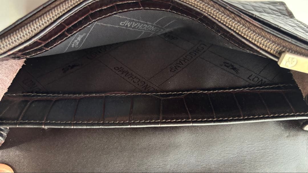 ★LONGCHAMP ロンシャン クロコ型押し 長財布 レザー 未使用★