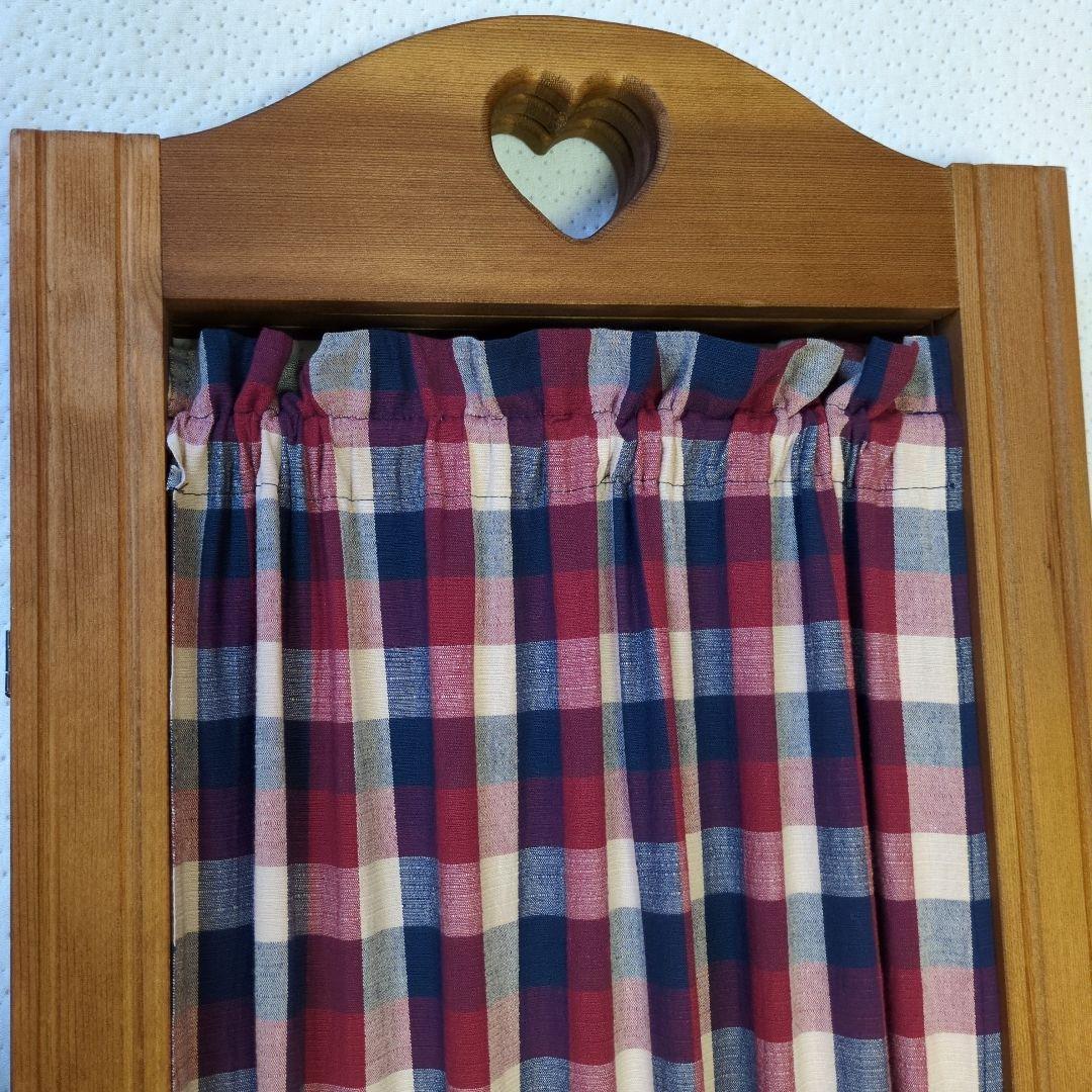 カントリー調　木製三つ折りパーテーション ハート　アメリカンカントリー