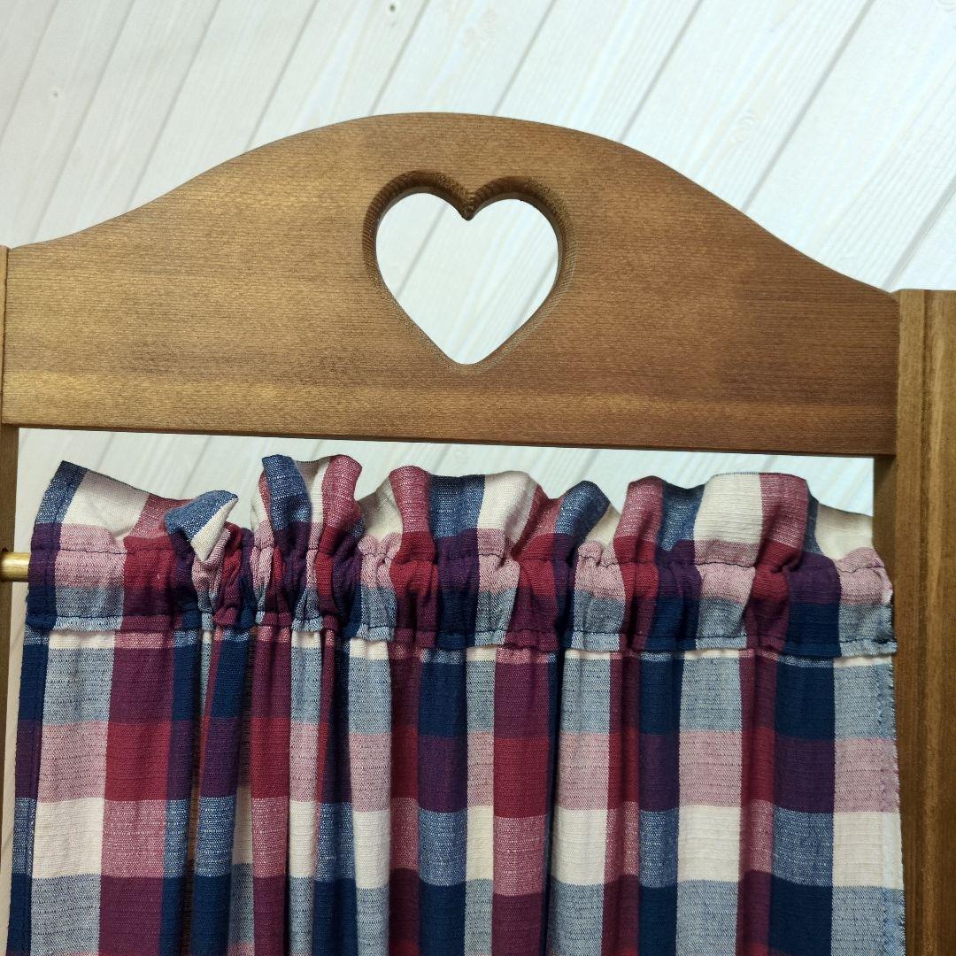 カントリー調　木製三つ折りパーテーション ハート　アメリカンカントリー