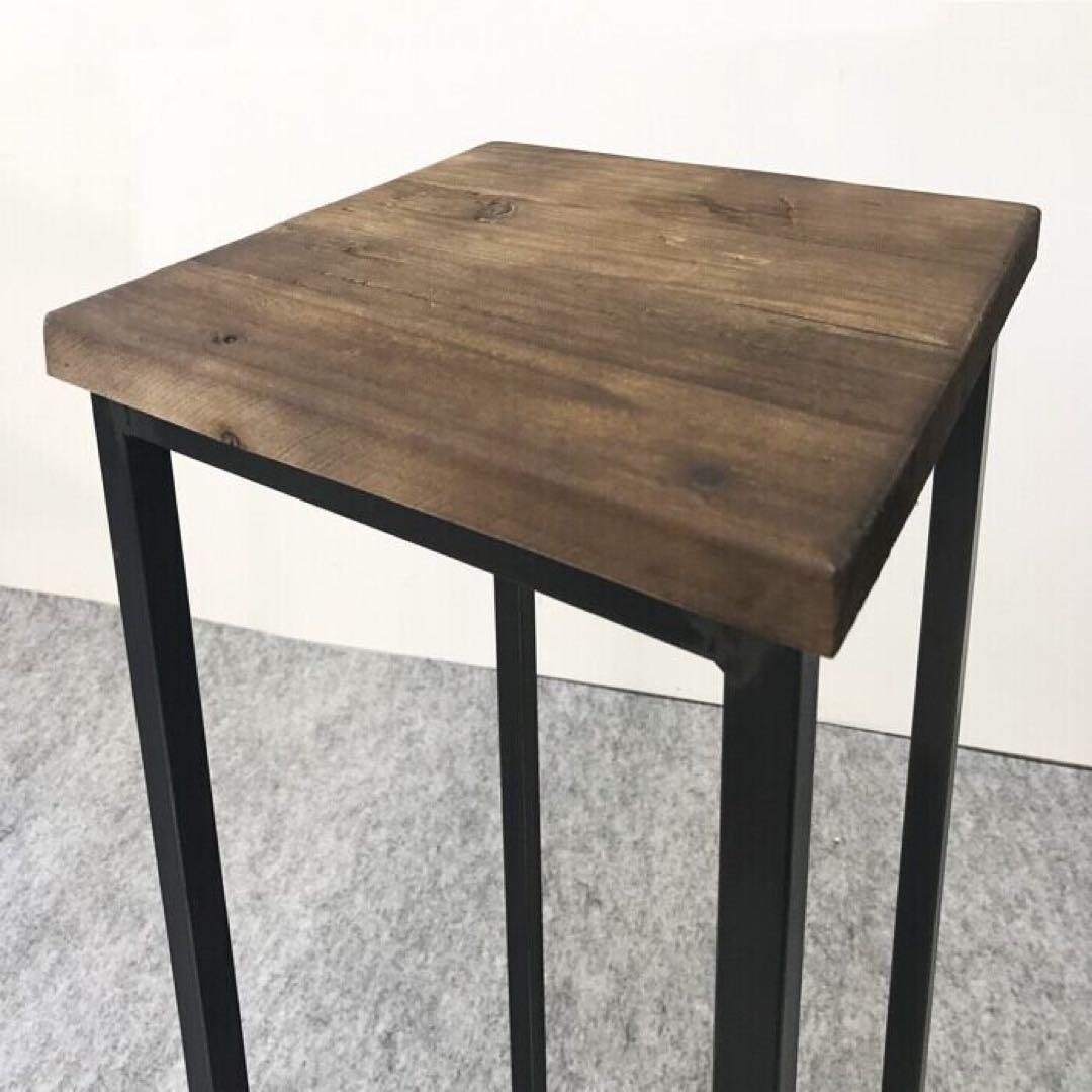 【ブルックリン家具】古材×ブラックスチール ディスプレイスタンド W30×H75