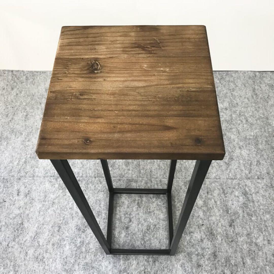 【ブルックリン家具】古材×ブラックスチール ディスプレイスタンド W30×H75