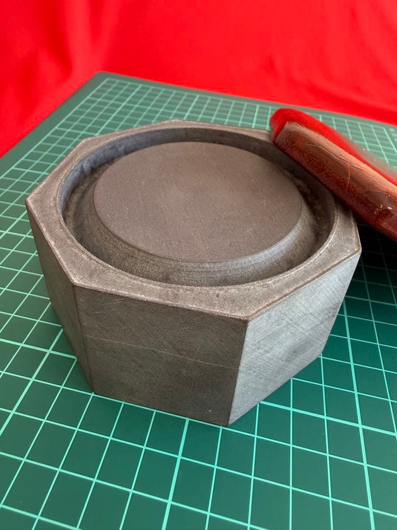 う*様 八角端渓硯 ★☆ 木製漆器箱 書道具 硯