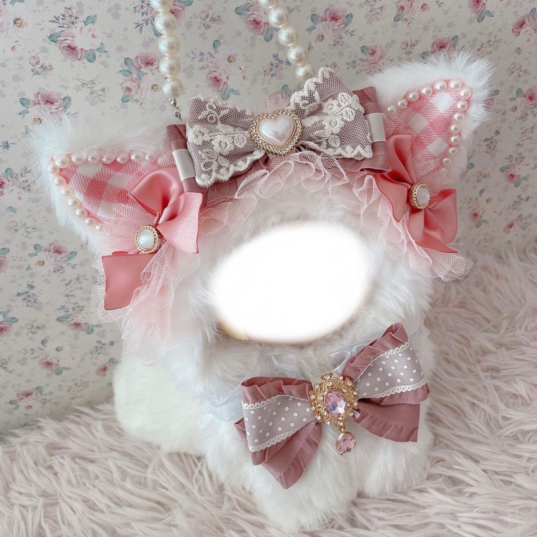 １６cm立ちぬい服♡韓国風ロリータゆめかわ姫系♡猫の着ぐるみ♡ホワイト