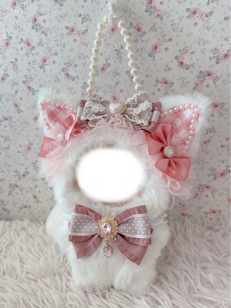 １６cm立ちぬい服♡韓国風ロリータゆめかわ姫系♡猫の着ぐるみ♡ホワイト