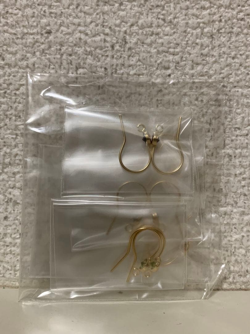 14kgf フレンチフックピアス　天然石付き　5ペア