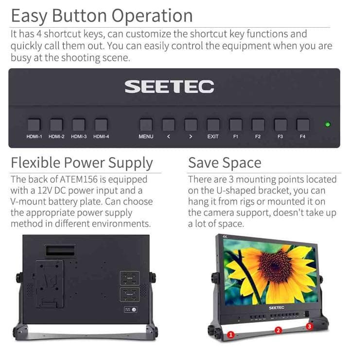 【値下げ】SEETEC ATEM156 15.6インチ 4Kモニター