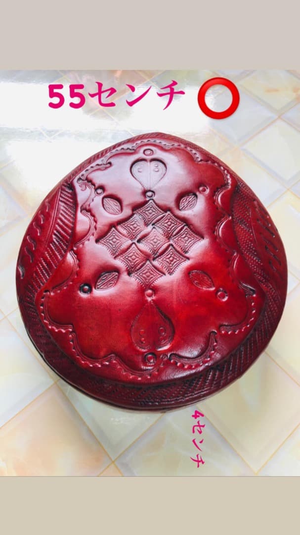 【アフリカ工芸品】皮製ボックス