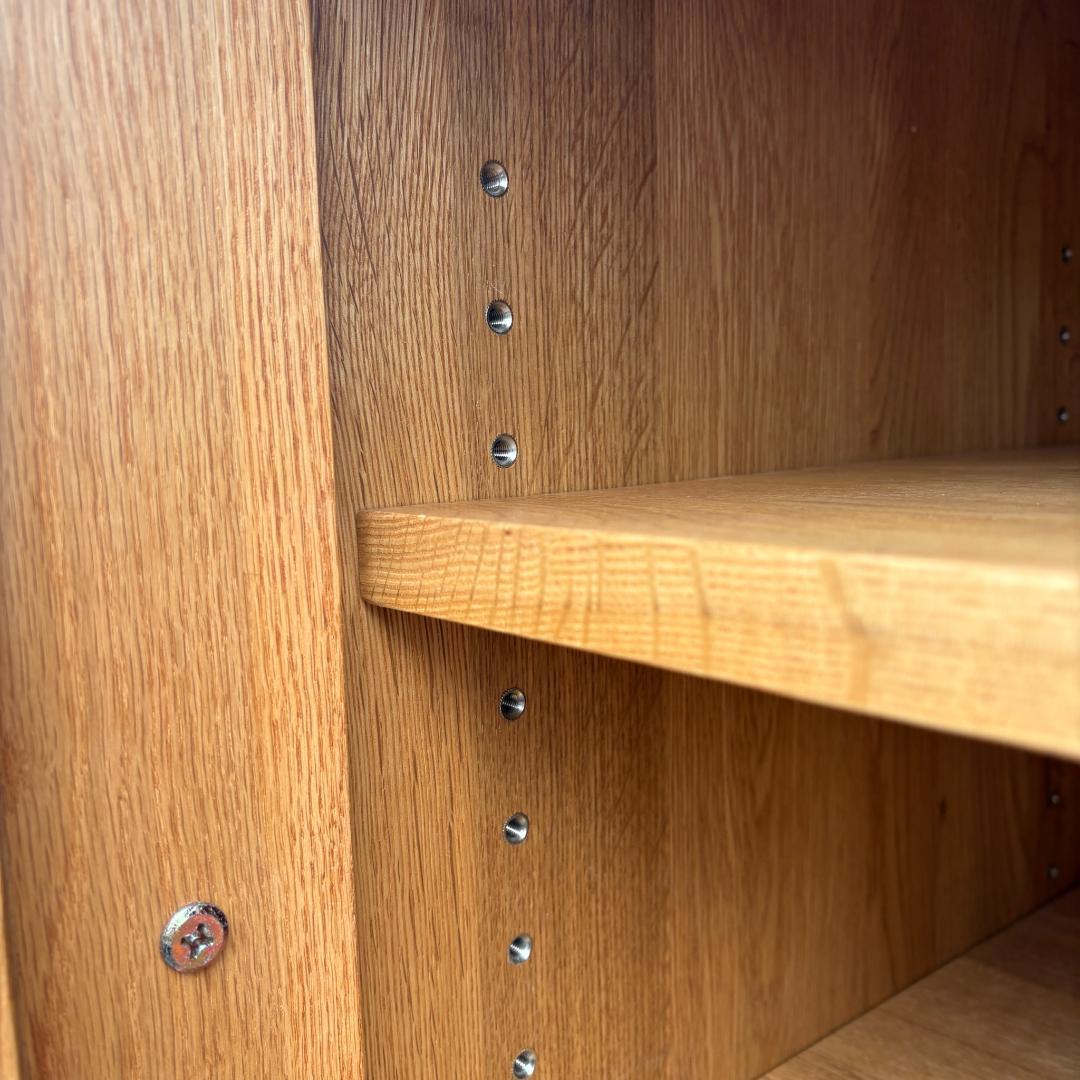 起立木工 天然木 キャビネット 食器棚 本棚 オーク材 北欧風