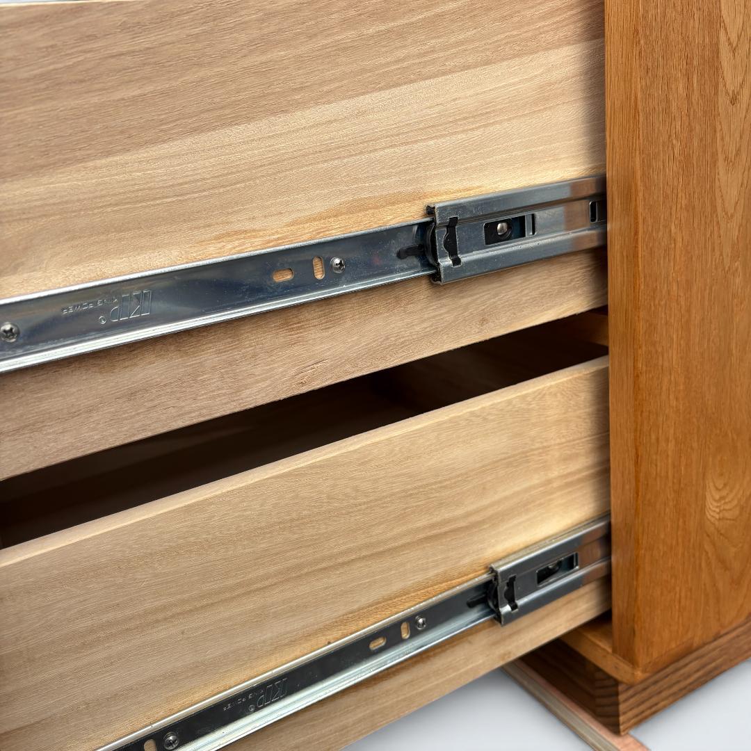 起立木工 天然木 キャビネット 食器棚 本棚 オーク材 北欧風