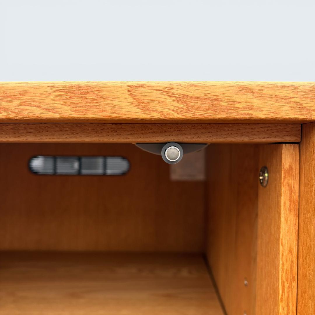 起立木工 天然木 キャビネット 食器棚 本棚 オーク材 北欧風