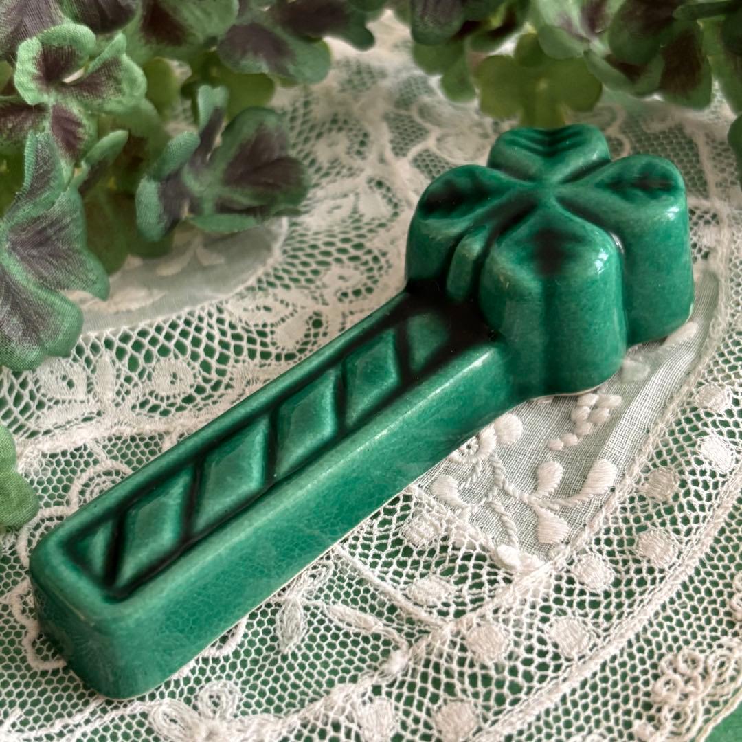 フランスアンティーク 四つ葉のクローバー カトラリーレスト 2個セット ①