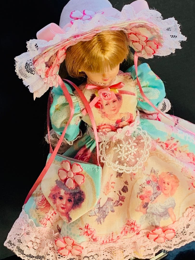 果鈴糖　ヴィクトリアン＊少女と桜＋薔薇(ラベンダー)ロリータドレス