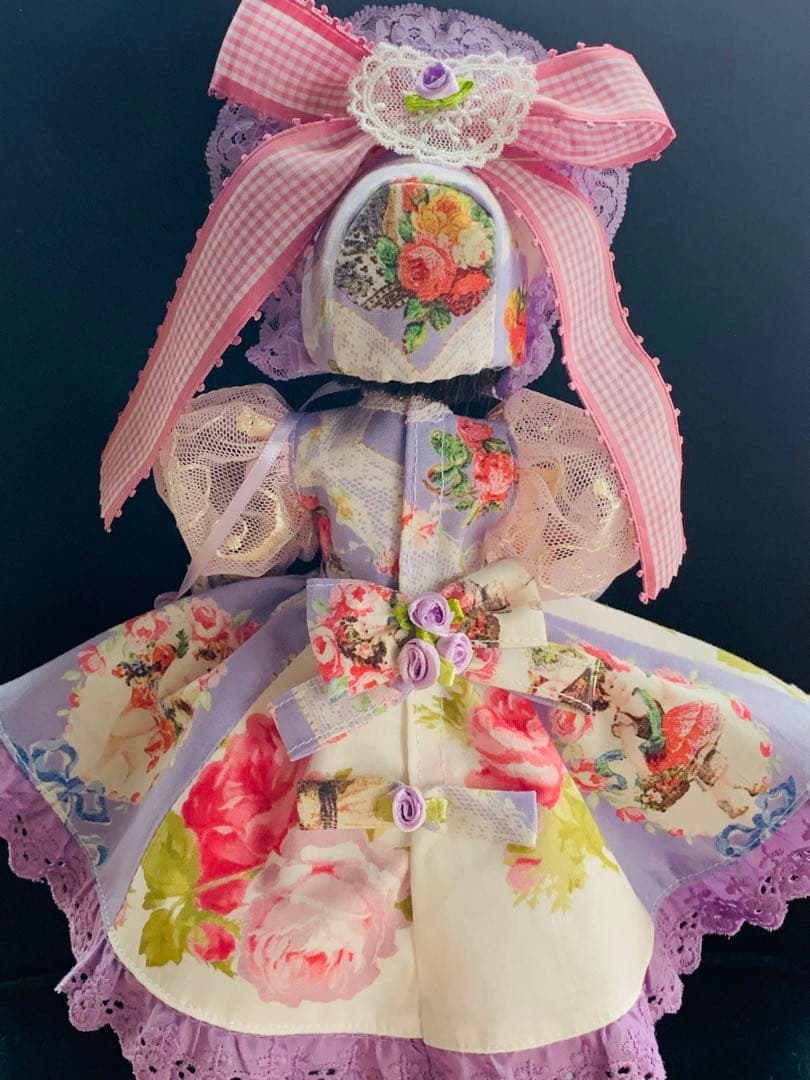 果鈴糖　ヴィクトリアン＊少女と桜＋薔薇(ラベンダー)ロリータドレス