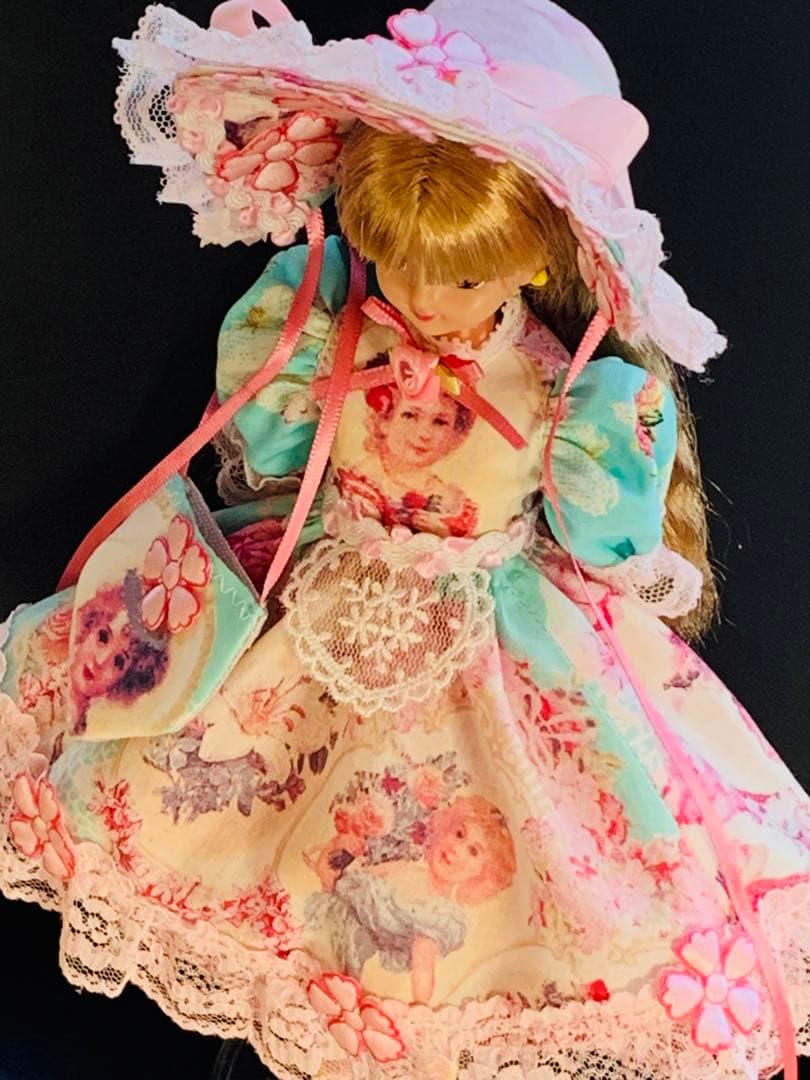 果鈴糖　ヴィクトリアン＊少女と桜＋薔薇(ラベンダー)ロリータドレス