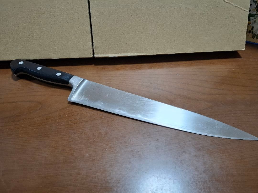 本職用　牛刀 全長39.5cm 刃渡り26.6cm 厚手 料理包丁