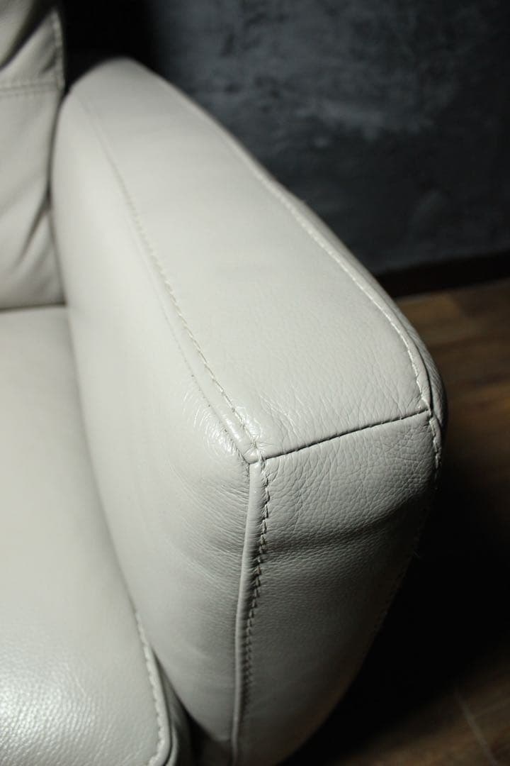 首都圏送無料〜IDC OTSUKA L/S 30万本革3人掛けソファ　オットマン