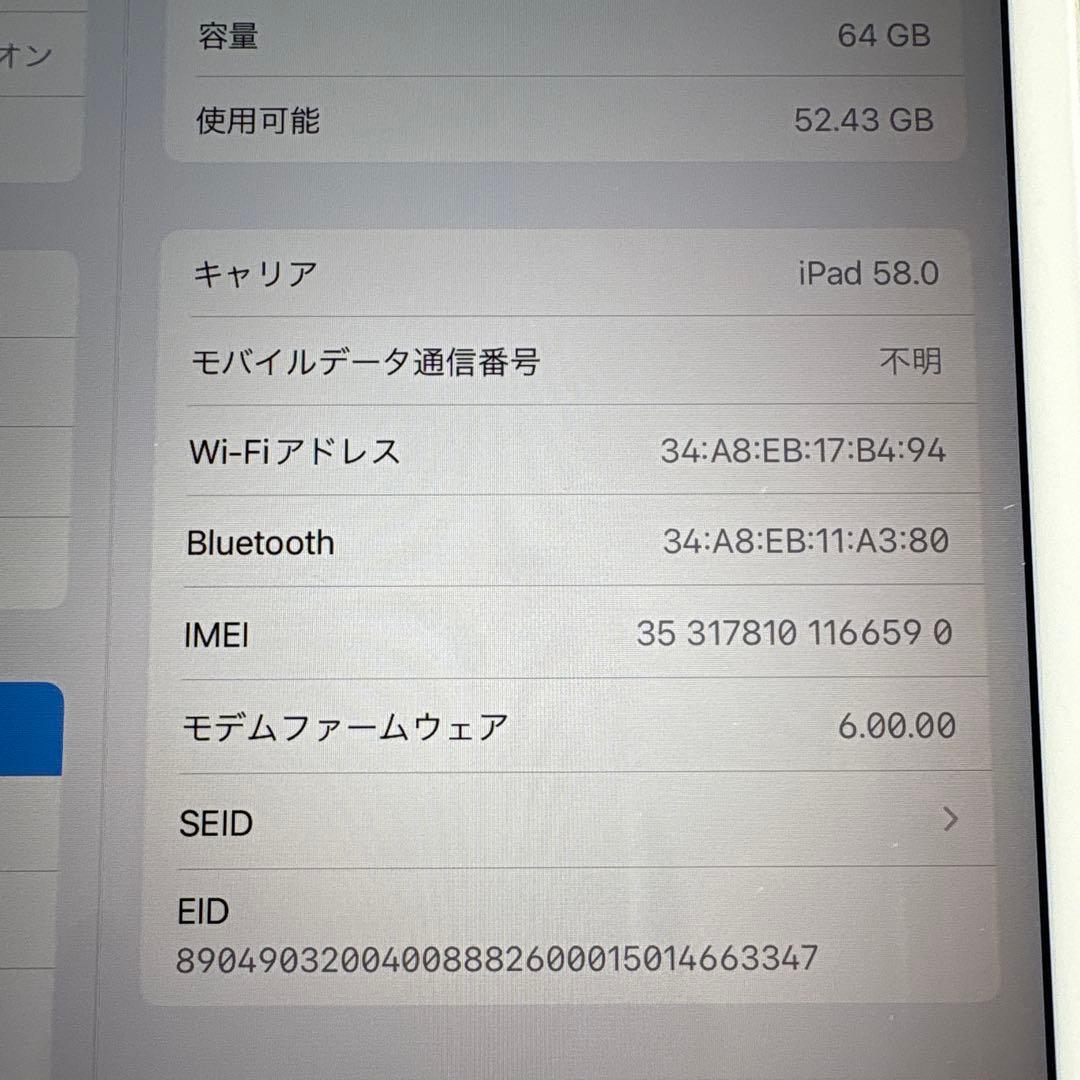 iPad mini5 セルラー 64GB SIMフリー(70)