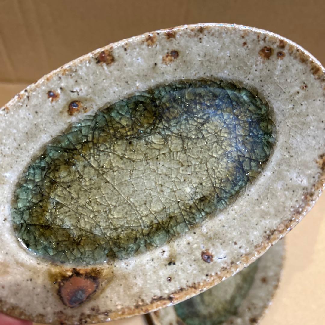 値下げ　新品　やちむん　宮城陶器　宮城正幸 オーバル皿　2個セット