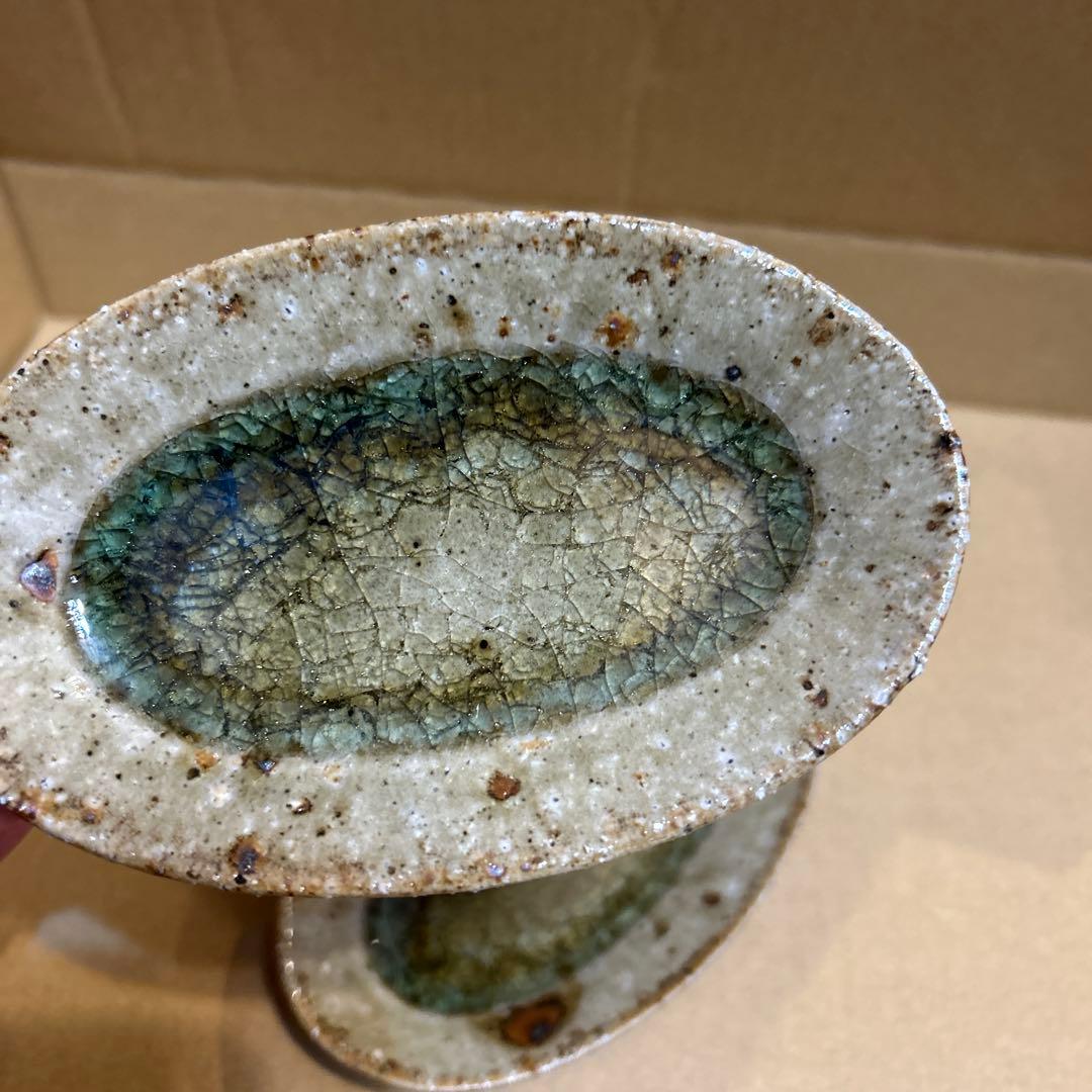 値下げ　新品　やちむん　宮城陶器　宮城正幸 オーバル皿　2個セット