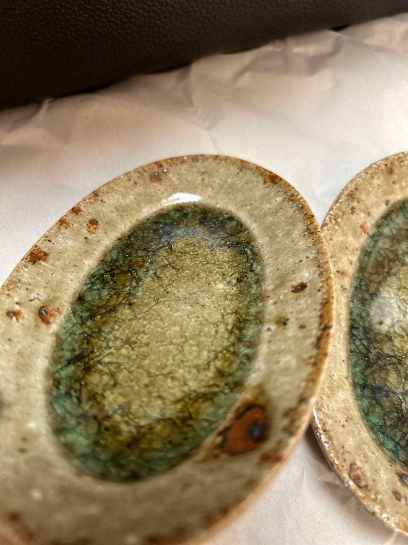 値下げ　新品　やちむん　宮城陶器　宮城正幸 オーバル皿　2個セット