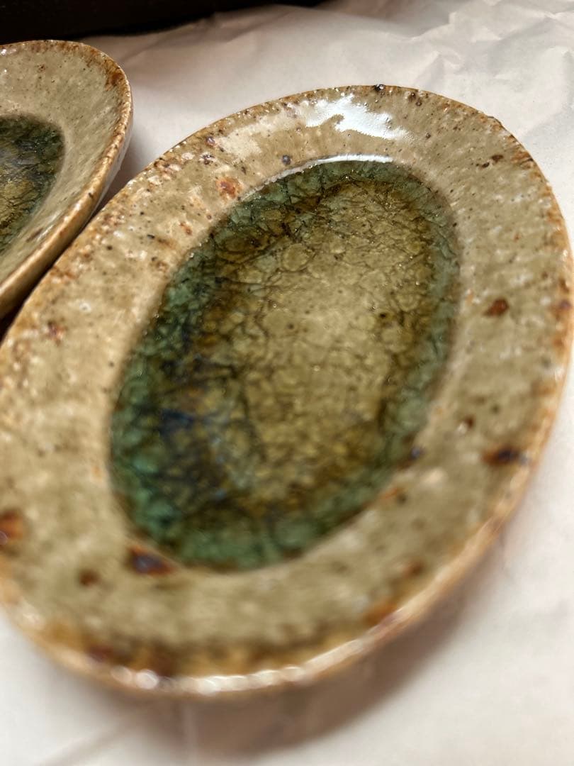 値下げ　新品　やちむん　宮城陶器　宮城正幸 オーバル皿　2個セット