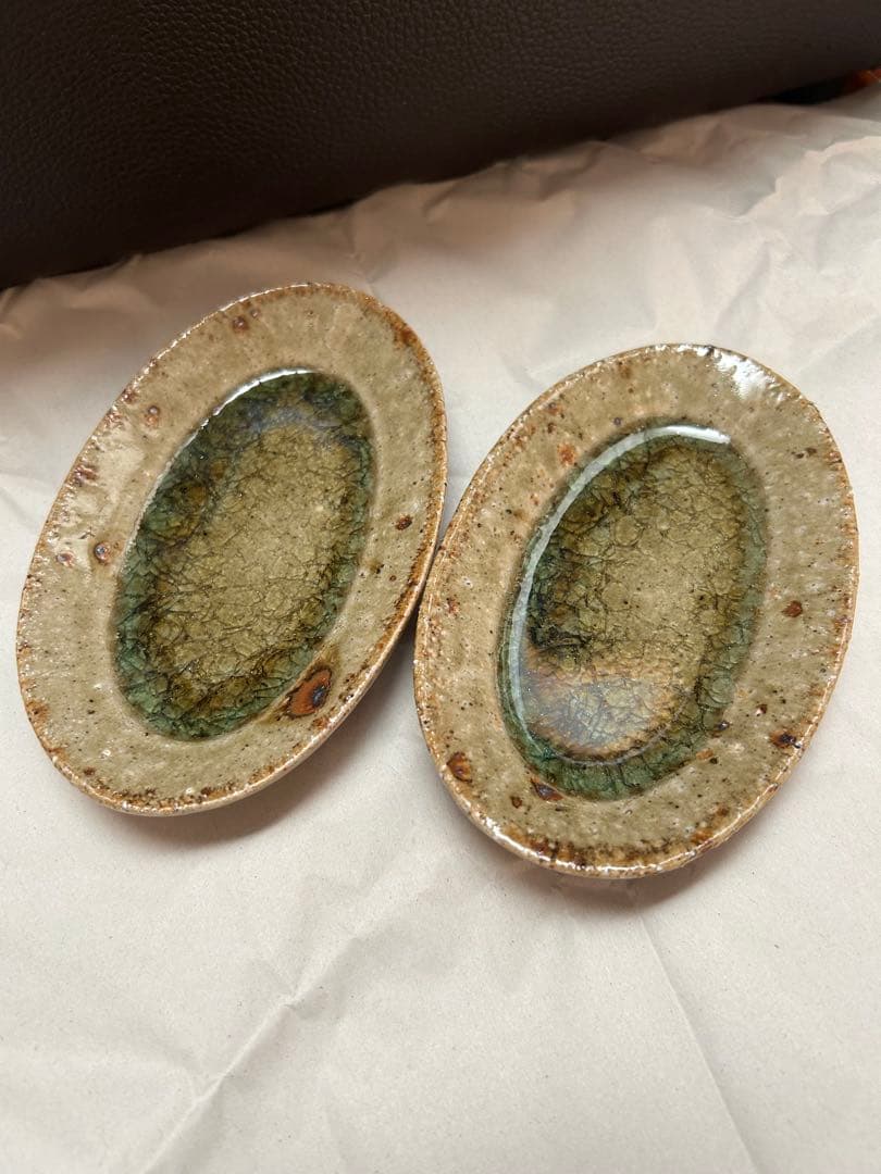 値下げ　新品　やちむん　宮城陶器　宮城正幸 オーバル皿　2個セット