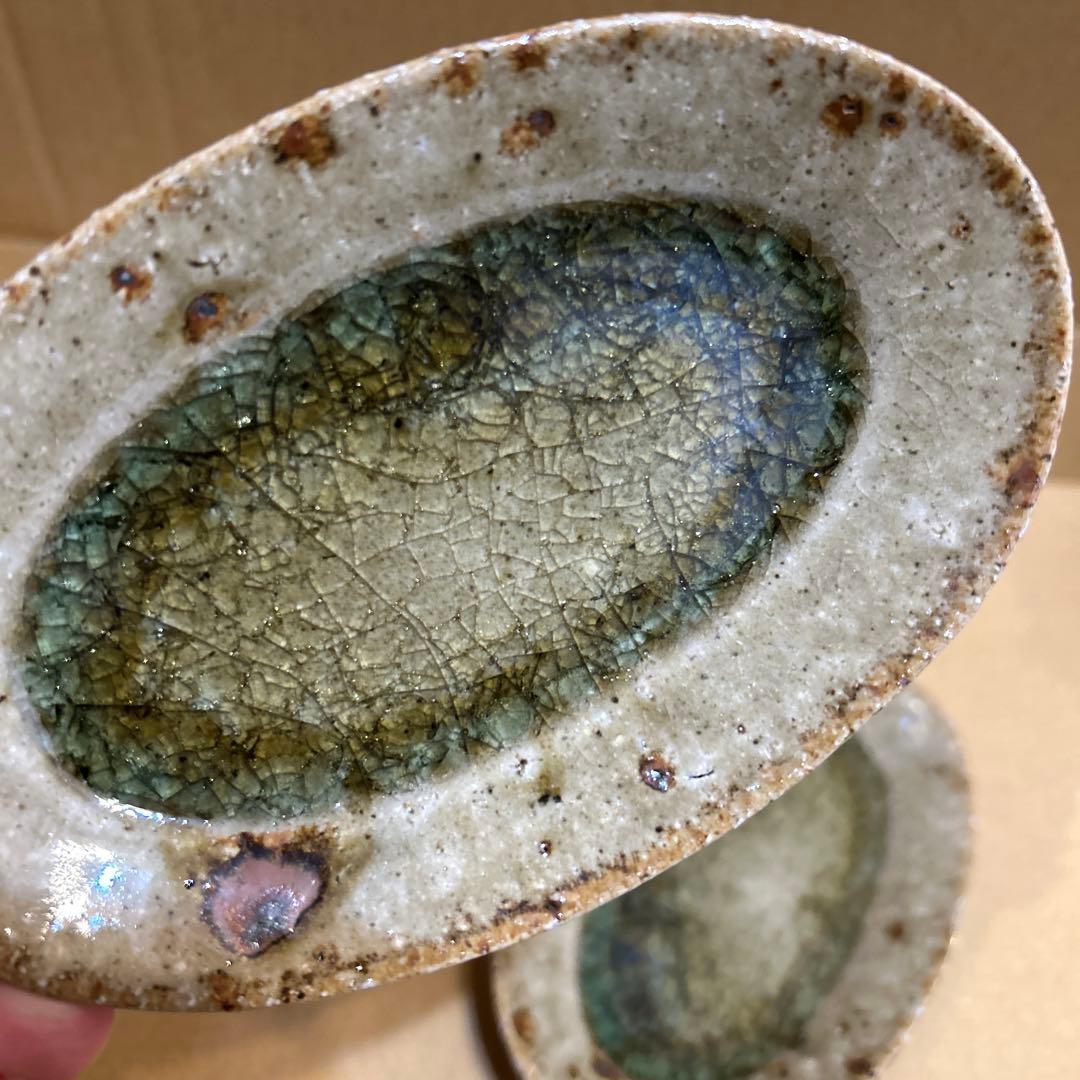 値下げ　新品　やちむん　宮城陶器　宮城正幸 オーバル皿　2個セット