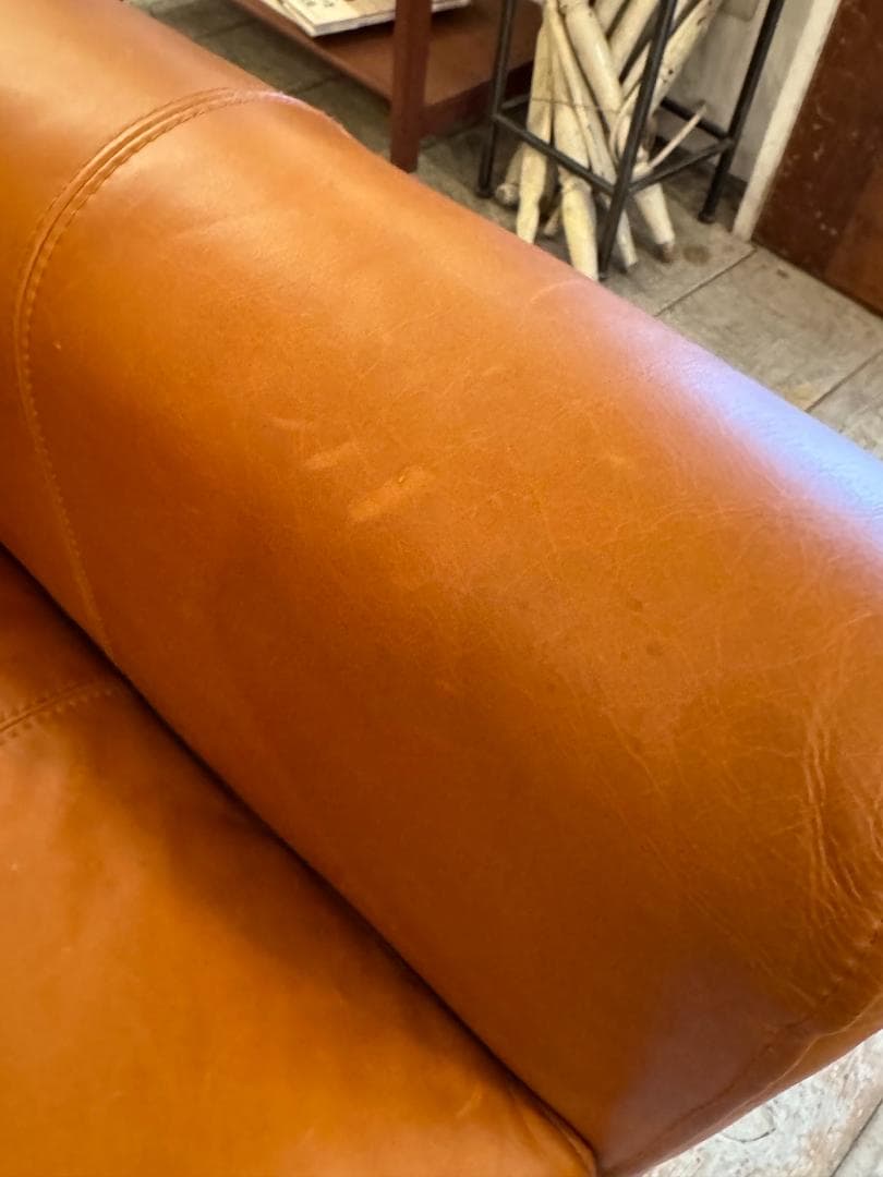 offer9　Richソファ　２.５P　総革張り　キャメルブラウン