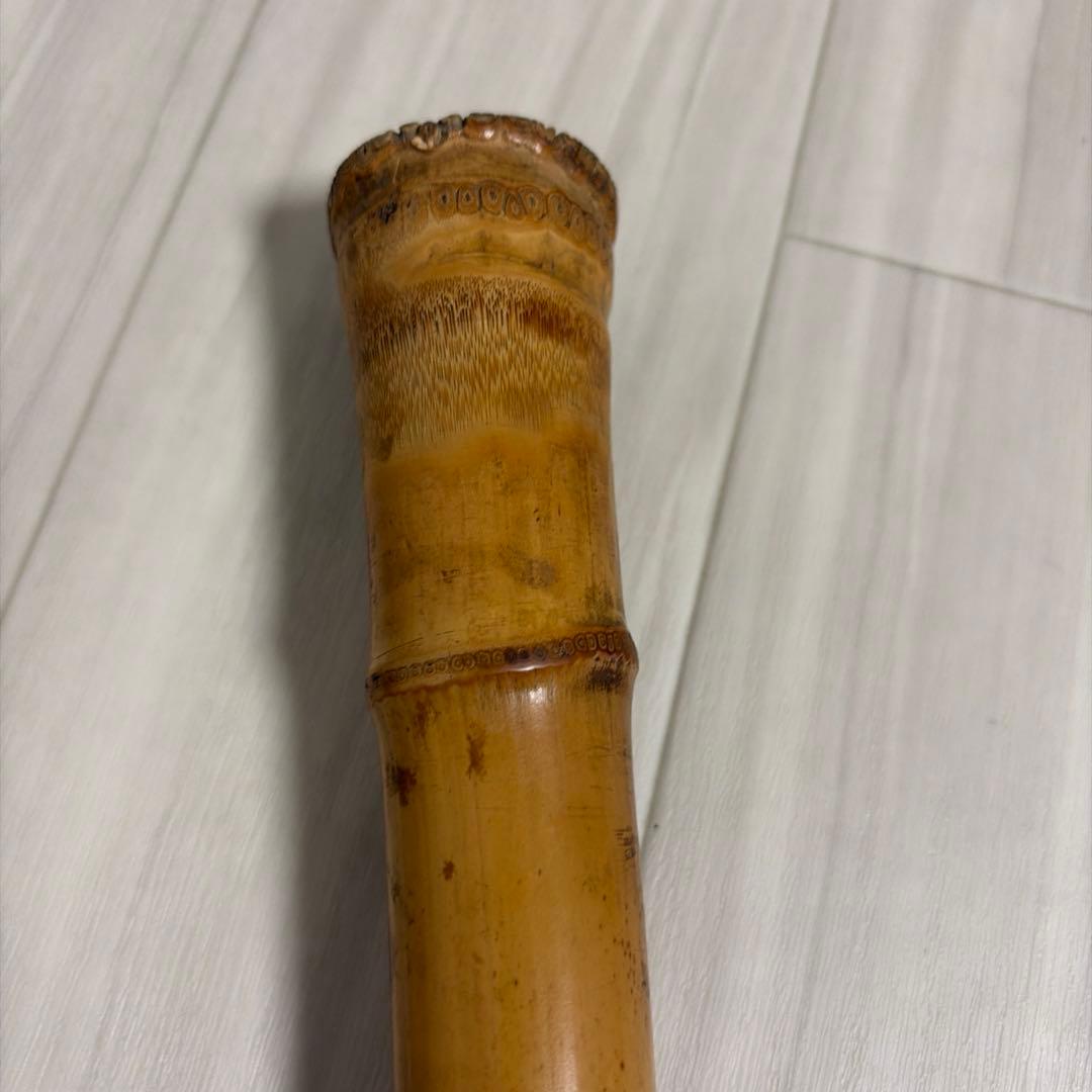 尺八本体 竹製 松風刻印 約54.5cm 幅　真ん中　3.5cm 笛　中古