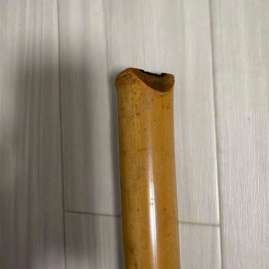 尺八本体 竹製 松風刻印 約54.5cm 幅　真ん中　3.5cm 笛　中古
