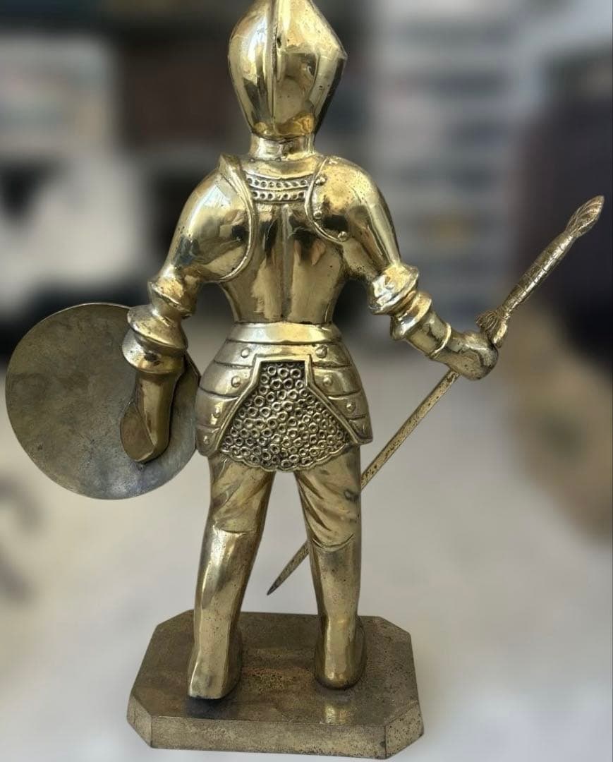 真鍮 西洋騎士 ナイト置物ブラス オブジェ アンティー インテリア ヴィンテージ