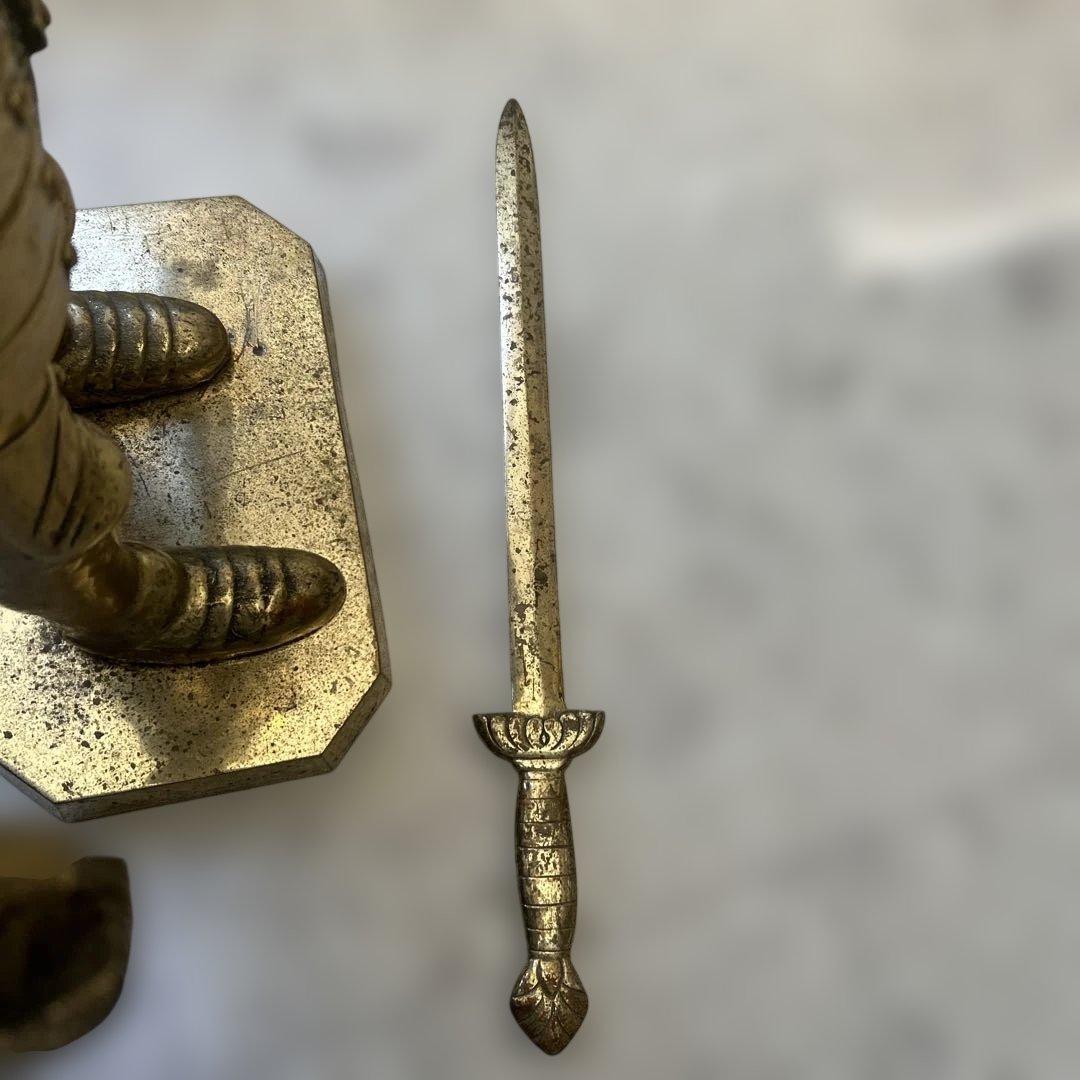 真鍮 西洋騎士 ナイト置物ブラス オブジェ アンティー インテリア ヴィンテージ