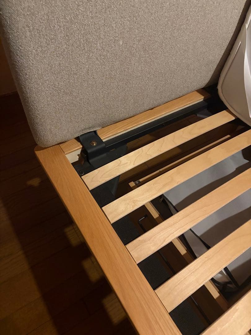 無印良品木製ベッドフレームスモール　マットレス　カバー　2台セットクイーンサイズ