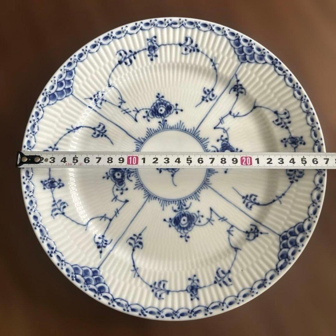 ロイヤルコペンハーゲン ブルーフルーテッド ハーフレース プレート 大