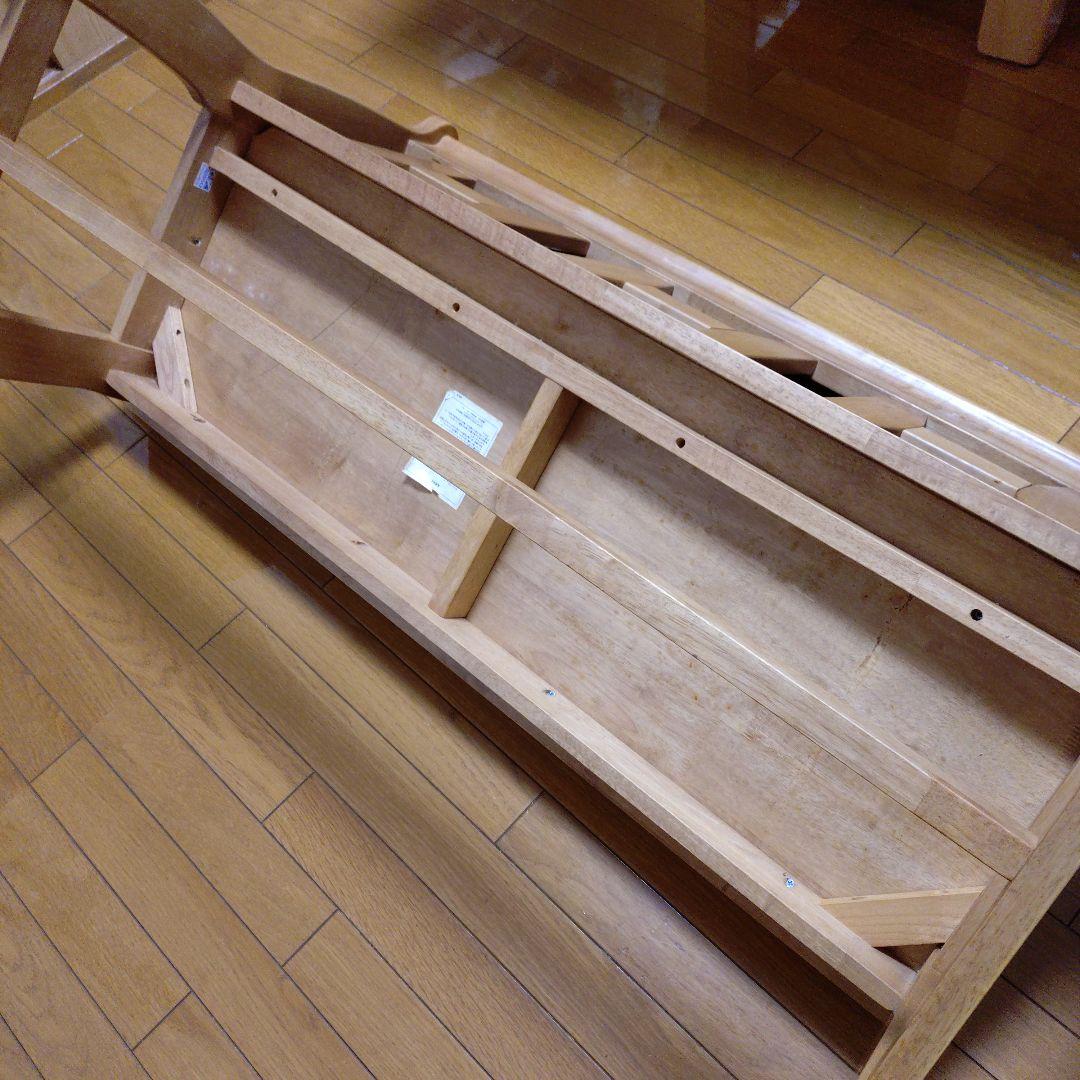 木製ベンチ 背もたれ付 幅122cm ②