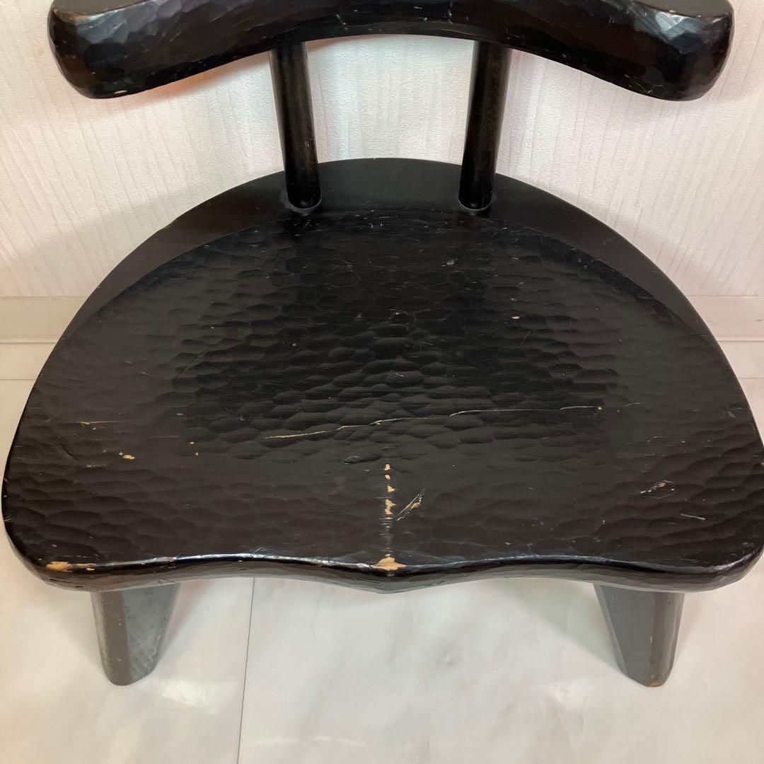 中古　ローチェア　椅子　日本製　黒　アンティーク　チェアインテリア