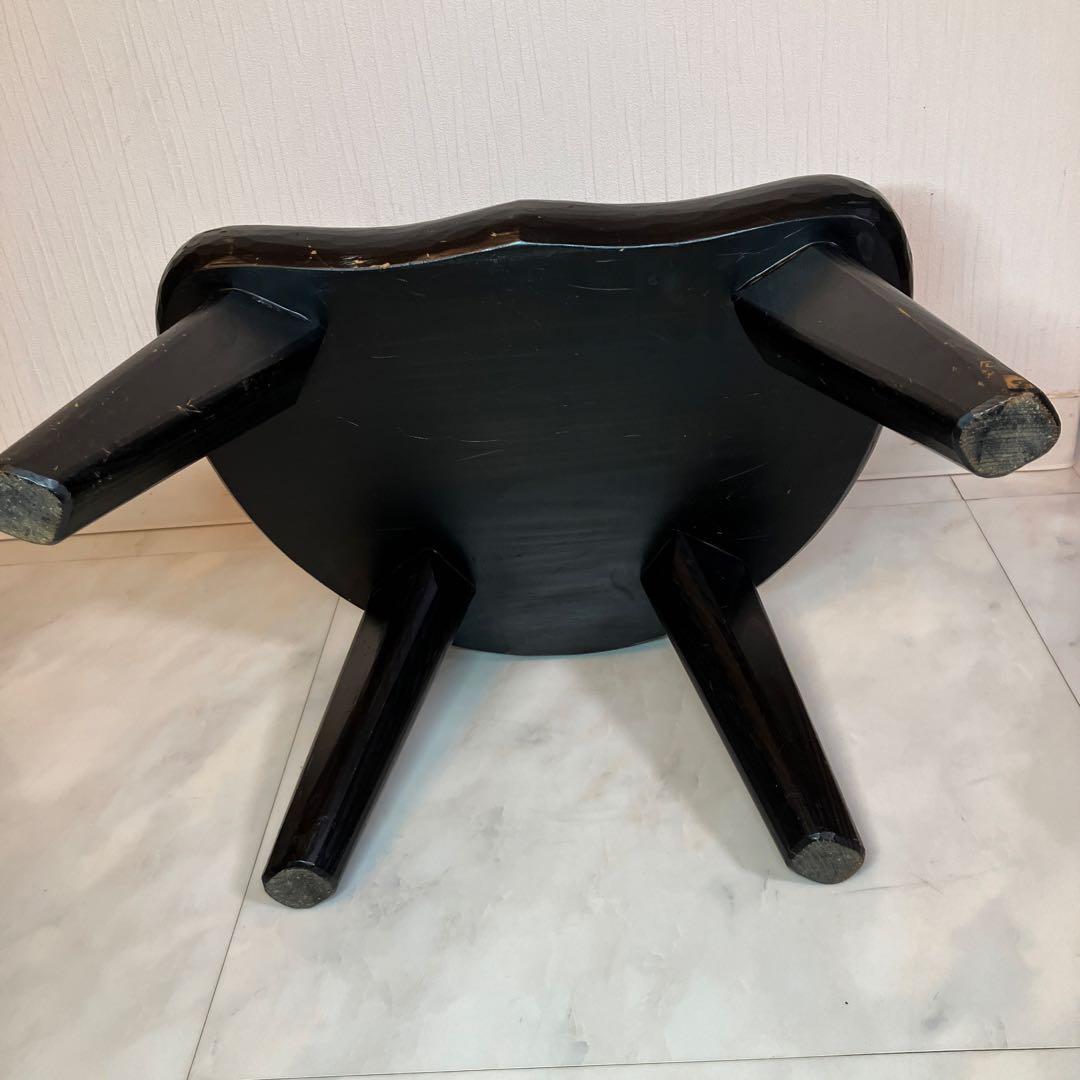 中古　ローチェア　椅子　日本製　黒　アンティーク　チェアインテリア