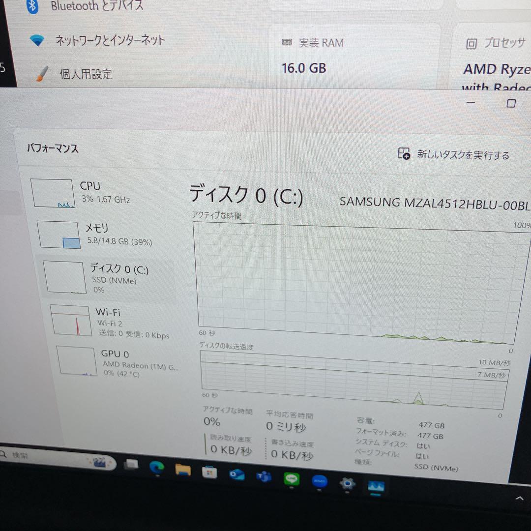 Windowsノート本体 ThinkPad E16 Gen1 / Ryzen5 / 16G / 512GB