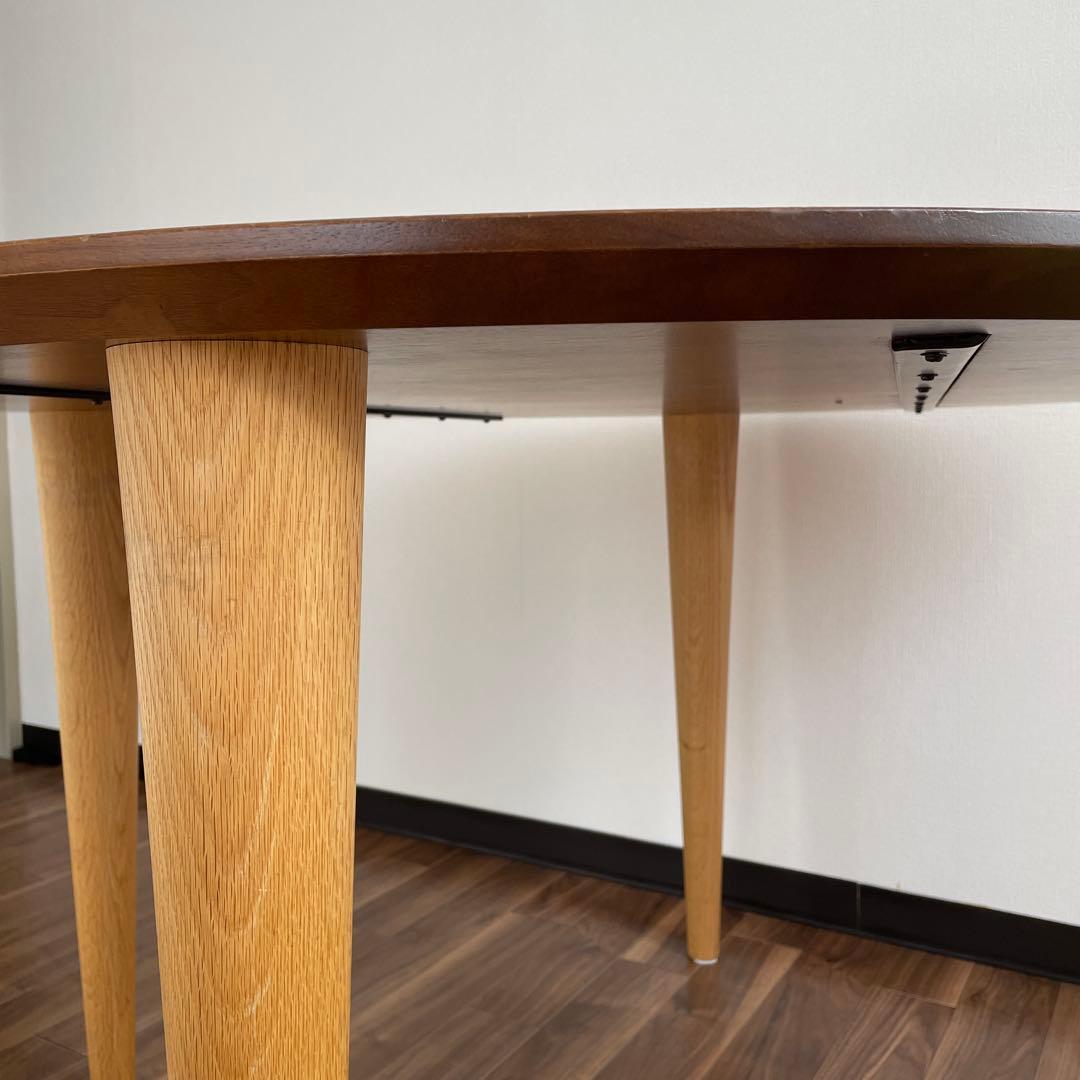 柏木工　円形木製テーブル ブラウン