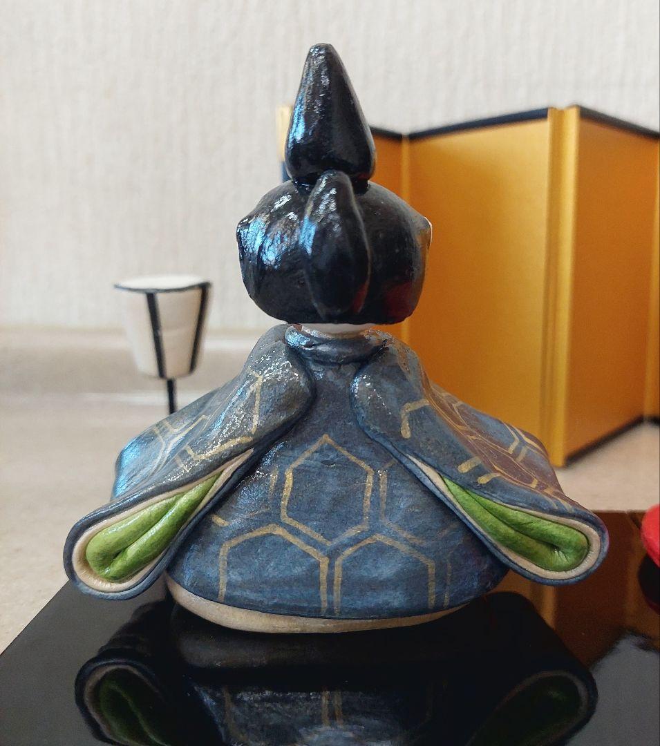 【紙粘土ハンドメイド】ひな人形 背景屏風付き