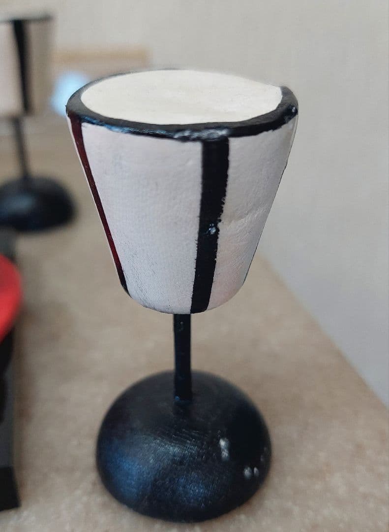 【紙粘土ハンドメイド】ひな人形 背景屏風付き