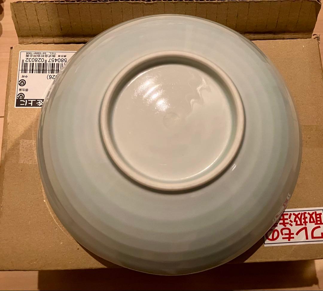 美濃焼 青白磁 快山窯 花文菓子鉢 菓子鉢 深皿