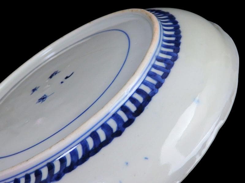 古伊万里　色絵　七宝繋紋に獅子の図　７寸半皿　B180AS-CZv